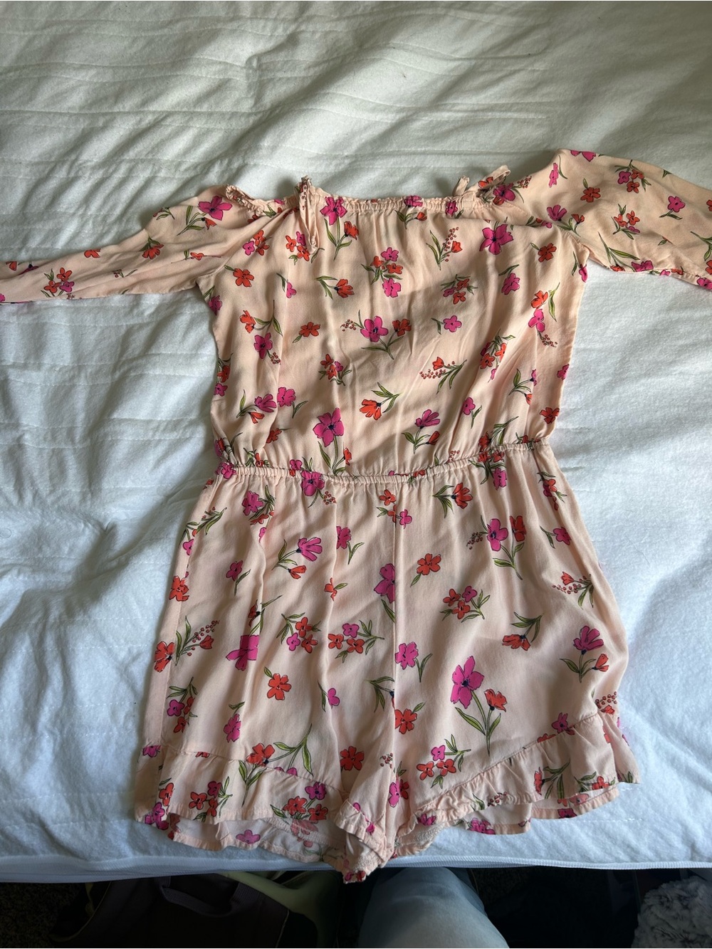 The Children's Place Pink Floral Off-Shoulder Romper